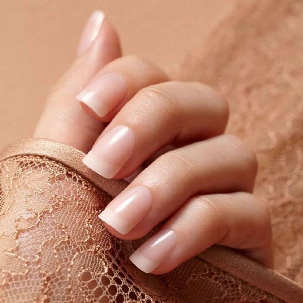 Kiss natural press on nails salon acrylic French tips real short length glue gel